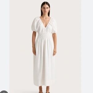 NWT Faithfull The Brand Geriba Midi Bridal Dress White